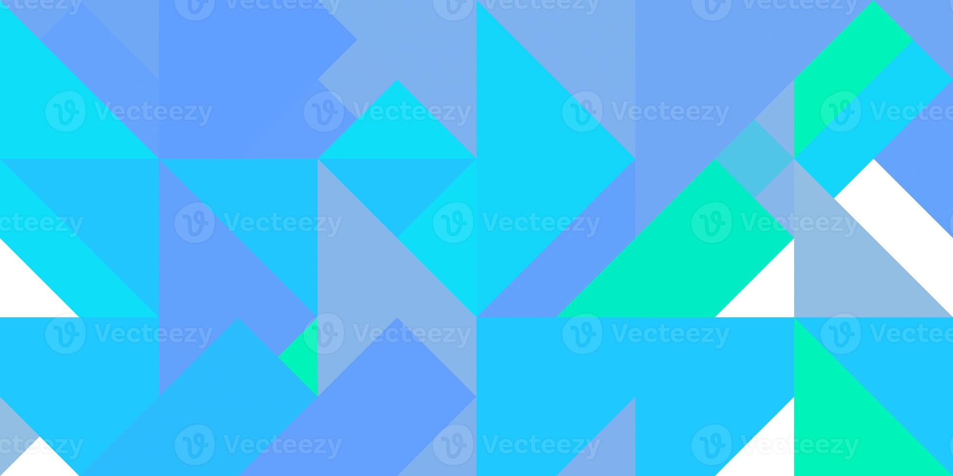 Geometric background pattern. Blue green white. Seamless rambling regular figures multicolor geometric minimal design. photo
