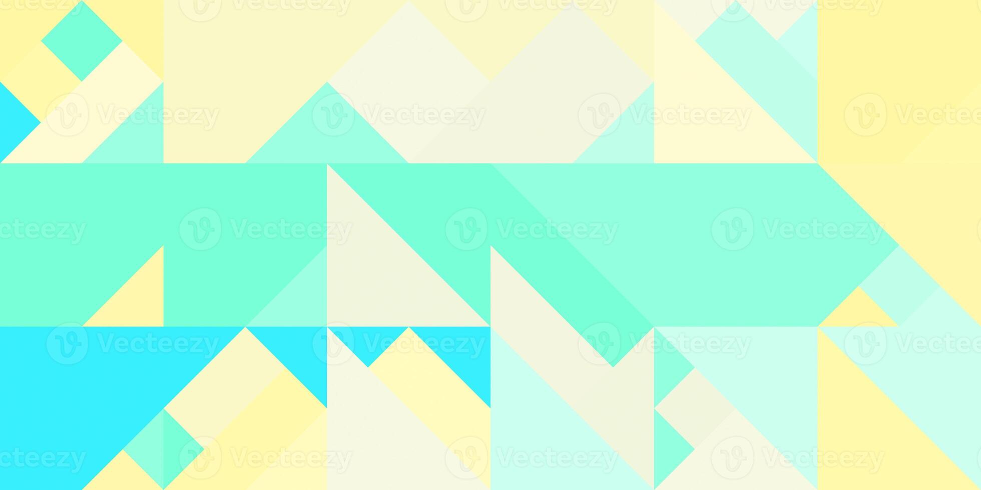 Geometric background pattern. Summer yellow sundance turquoise green blue. Seamless chaotic usual forms multicolor geometric modernism style. photo