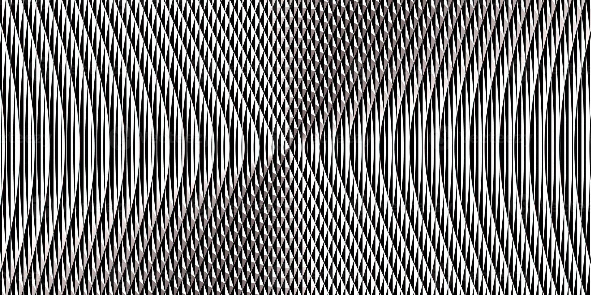 Black and white searchlight striped circles screen optical. Lamp flare glow. Fresnel lens pattern. Spotlight glass art texture. Projector lens background creative. photo