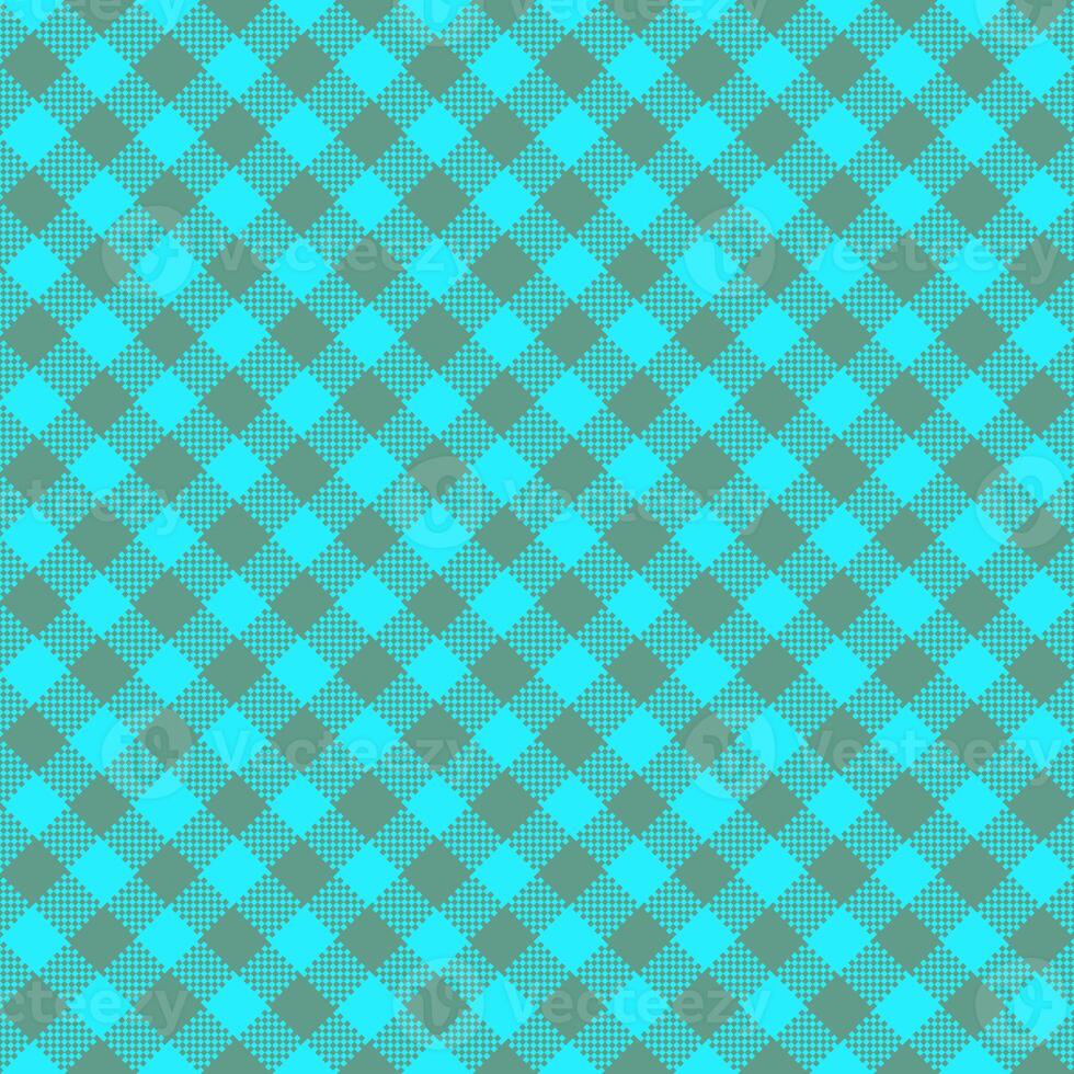 Gingham Pattern. Seamless aqua cadet blue classic diagonal check pattern. Good for towels, blankets, skirts, napkins, gift paper. photo