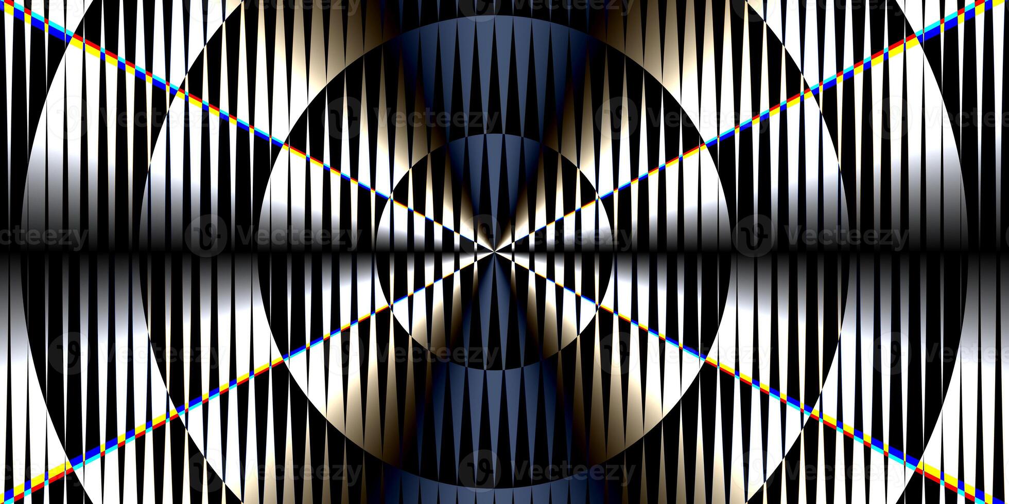 Spotlight glass art texture. Projector lens background creative. Searchlight striped circles screen optical. Lamp flare glow. Fresnel lens pattern. photo