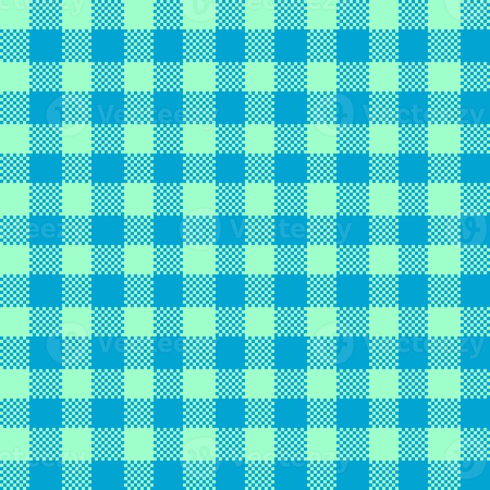 Gingham Pattern. Seamless aquamarine dark turquoise plain check pattern. Good for blankets, wraps, packages, dresses, skirts, napkins. photo