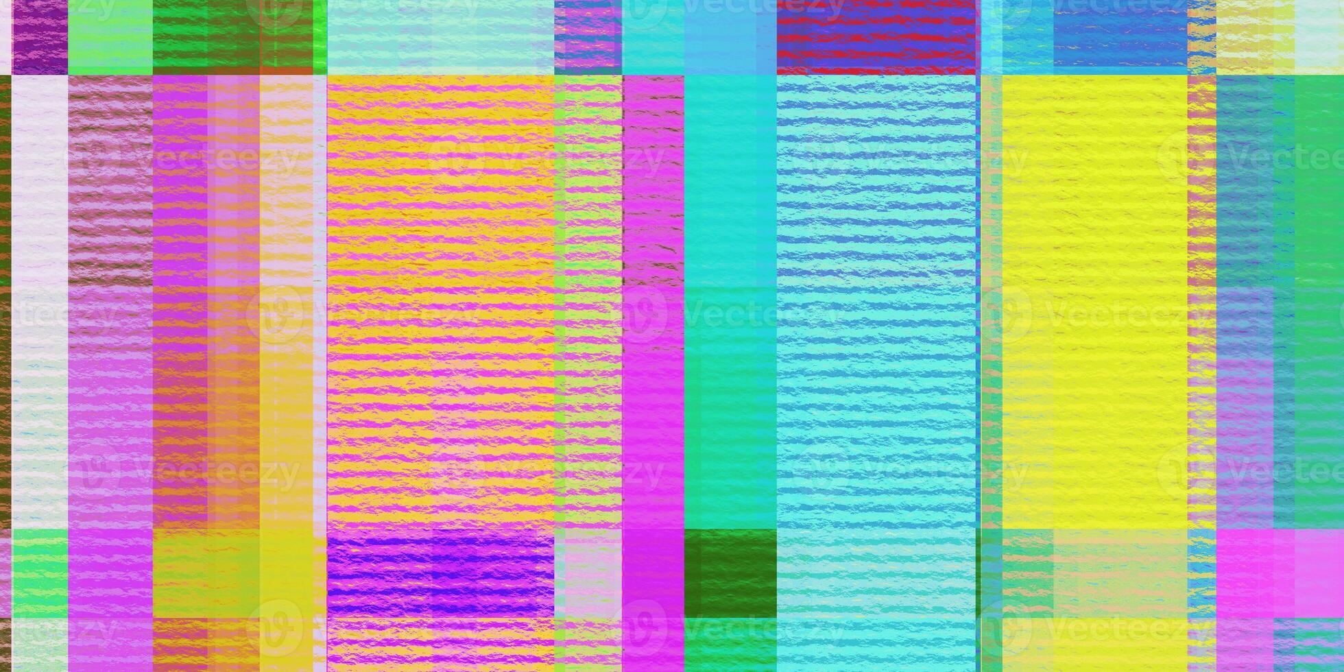 Multicolor Cold Pressed Paper Abstract Grunge Pattern. Distortion Screen Texture. Colorful Noise Background. Glitch Art Backdrop. Distorted Geometric Surface. photo