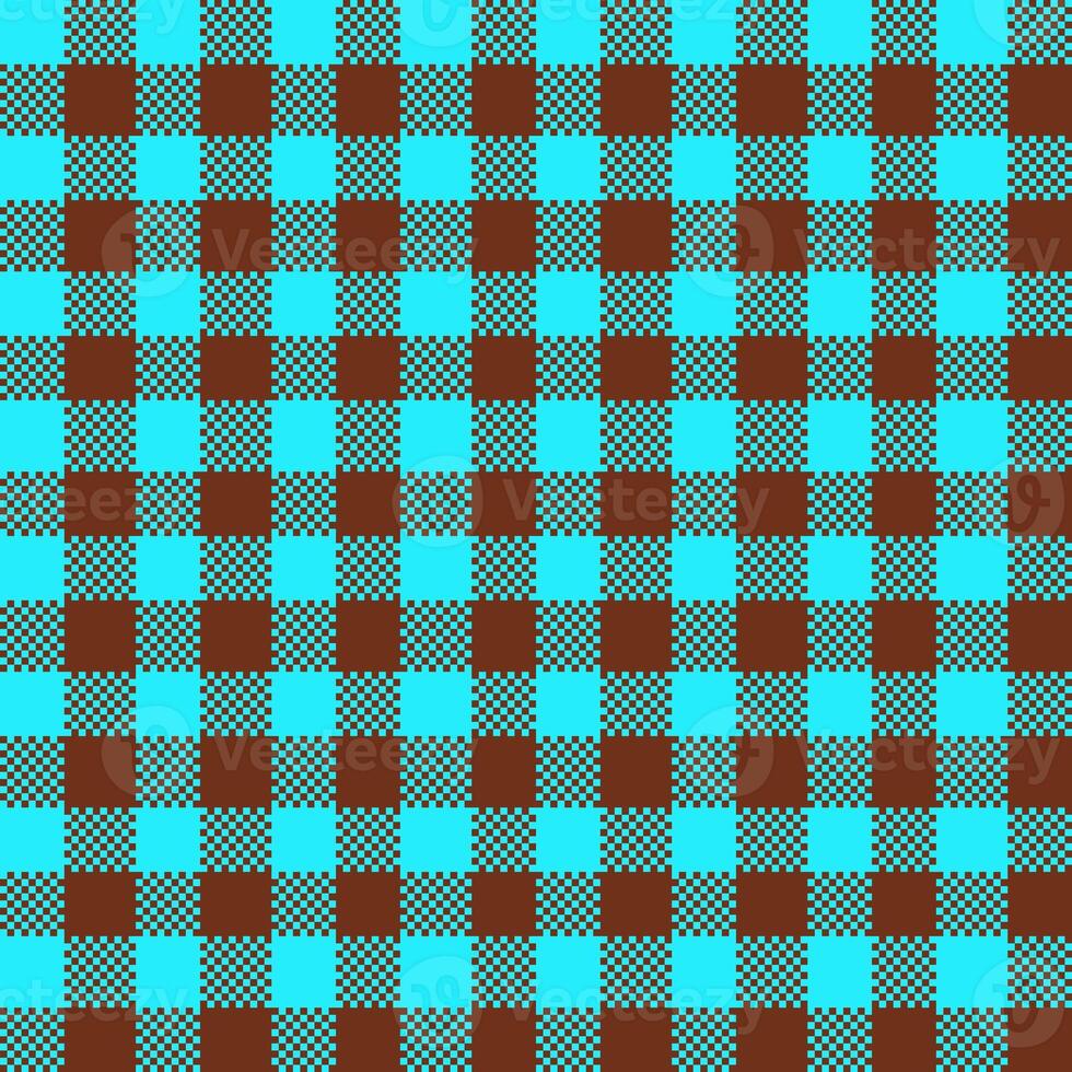 Gingham Pattern. Seamless aqua saddle brown plain check pattern. Good for blankets, wraps, packages, dresses, skirts, napkins. photo