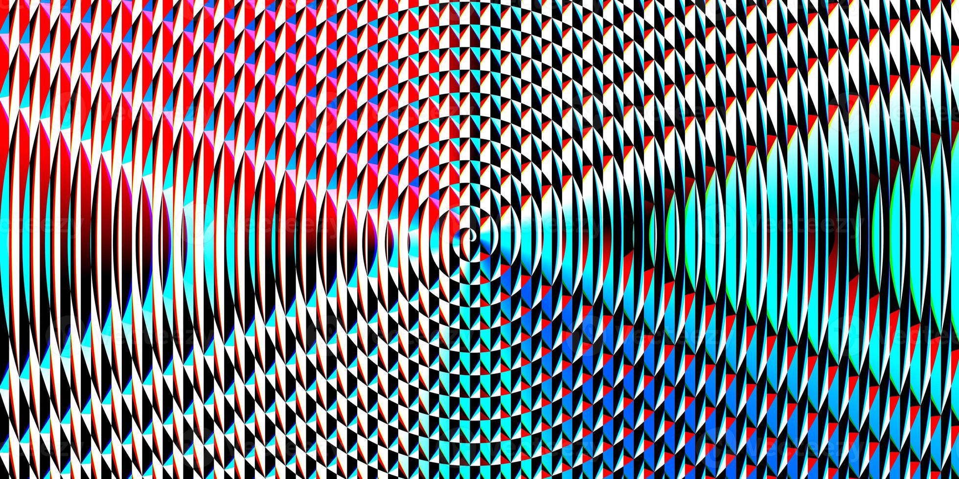 Color spotlight glass art texture. Projector lens background creative. Searchlight striped circles screen optical. Lamp flare glow. Fresnel lens pattern. photo