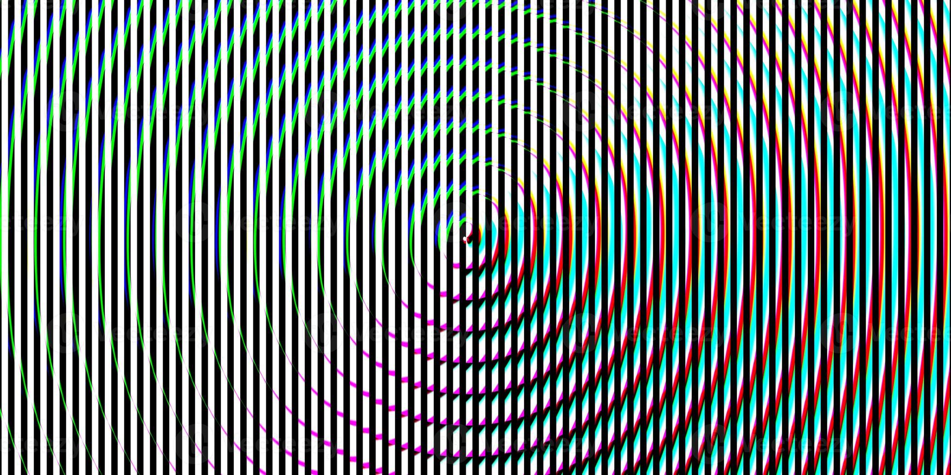 Color lamp flare glow. Fresnel lens pattern. Spotlight glass art texture. Projector lens background creative. Searchlight striped circles screen optical. photo
