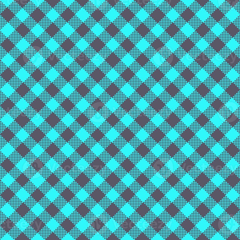 Gingham Pattern. Seamless aqua dim gray two-color diagonal check pattern. Good for shirts, blouses, dresses. photo