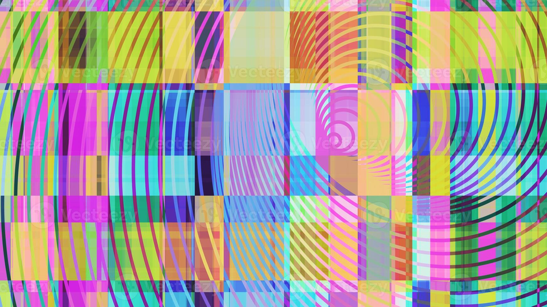 Summer Colors Repeating Circles Distortion Screen Texture. Colorful Noise Background. Glitch Art Backdrop. Distorted Geometric Surface. Abstract grunge pattern. photo