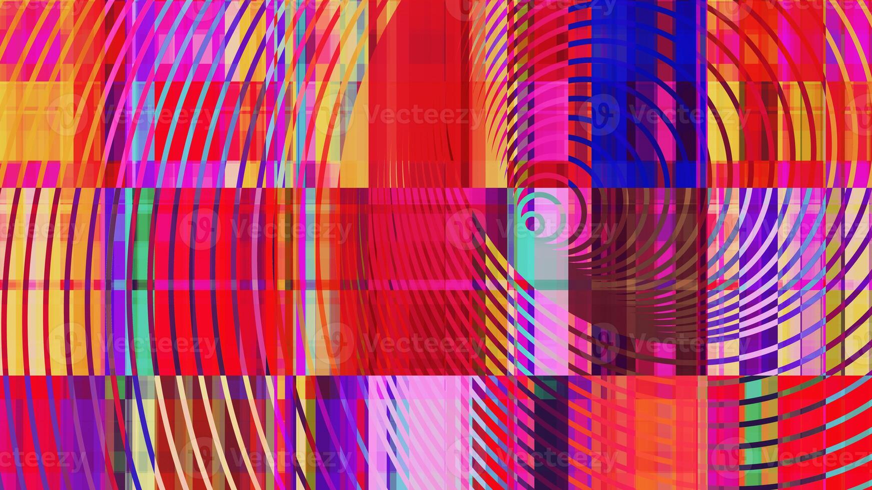 Multicolor Repeating Circles Colorful Noise Background. Glitch Art Backdrop. Distorted Geometric Surface. Abstract grunge pattern. Distortion Screen Texture. photo