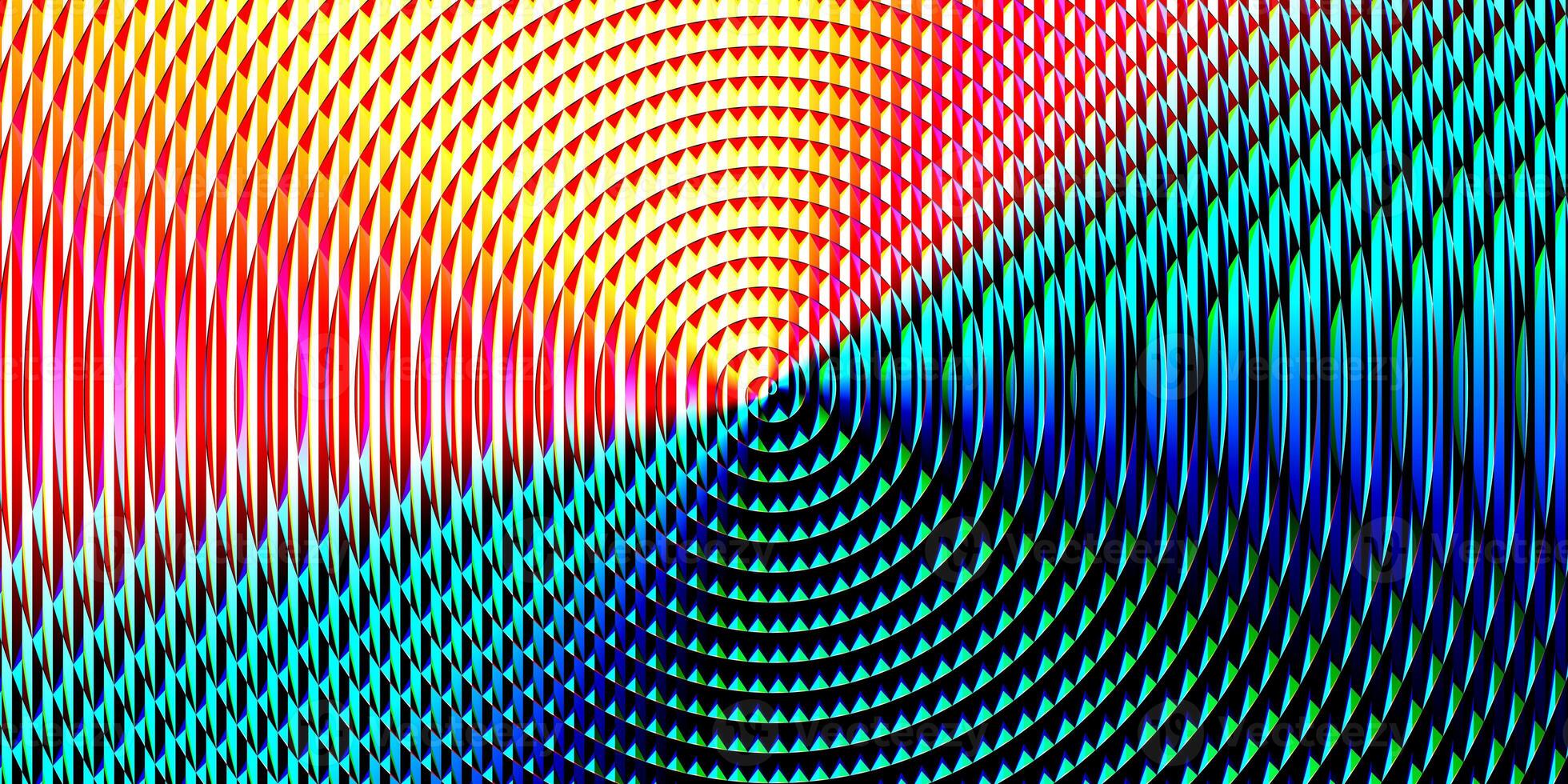 Color projector lens background creative. Searchlight striped circles screen optical. Lamp flare glow. Fresnel lens pattern. Spotlight glass art texture. photo