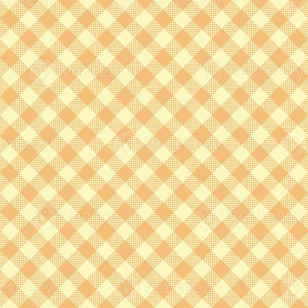 Gingham Pattern. Seamless lemon chiffon burly wood two-color diagonal check pattern. Good for shirts, blouses, dresses. photo