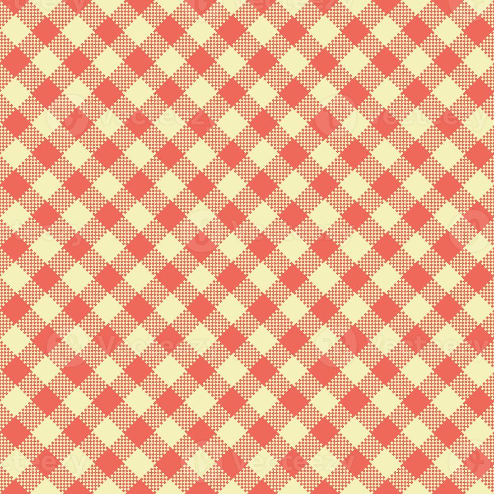 Gingham Pattern. Seamless tomato moccasin classic diagonal check pattern. Good for towels, blankets, skirts, napkins, gift paper. photo