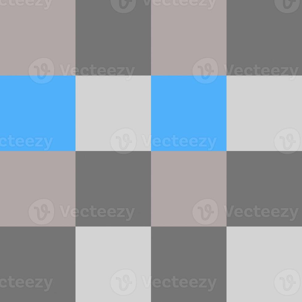 Blue Gray Large Seamless French Checkered Pattern. Big Colorful Fabric Check Pattern Background. Classic Checker Pattern Design Texture. photo