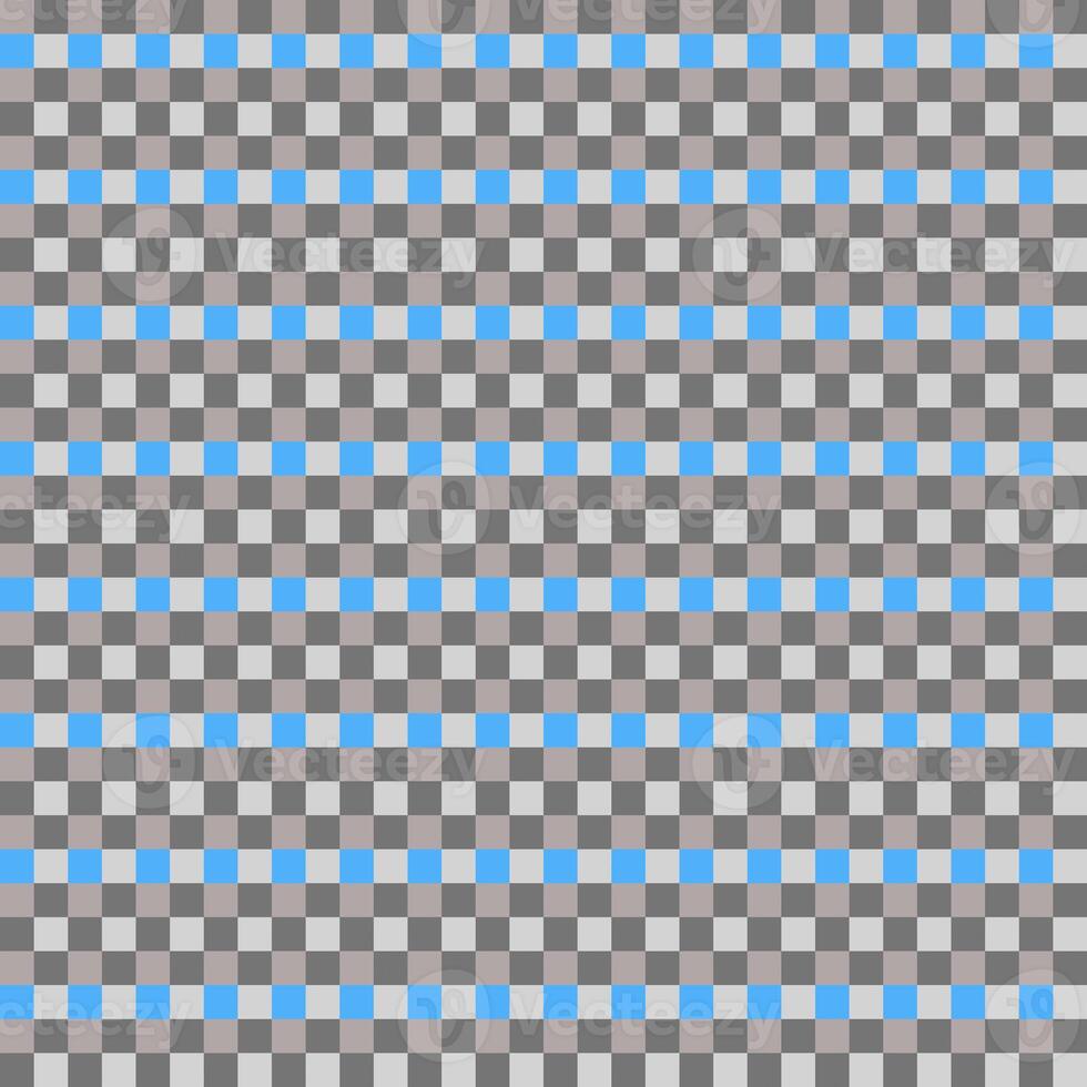Blue Gray Seamless Small French Checkered Pattern. Little Colorful Fabric Check Pattern Background. Classic Checker Pattern Design Texture. photo