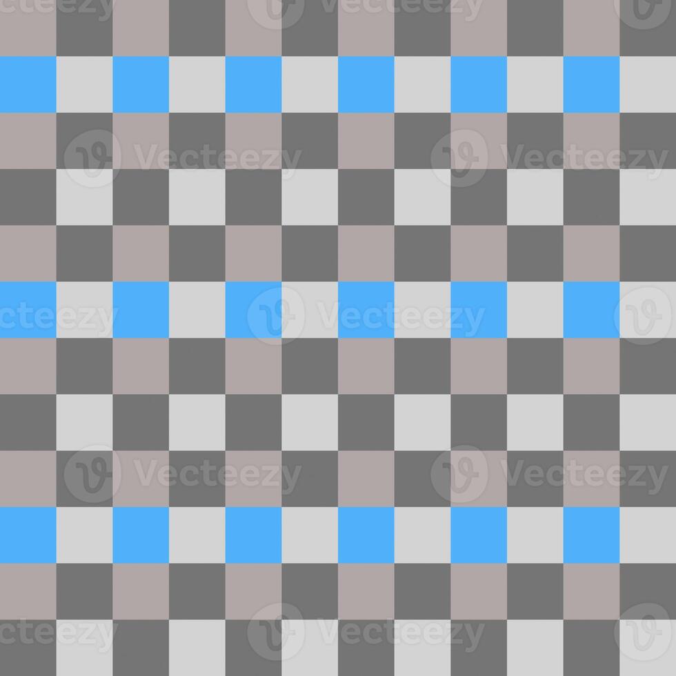 Blue Gray Seamless French Checkered Pattern. Colorful Fabric Check Pattern Background. Classic Checker Pattern Design Texture. photo