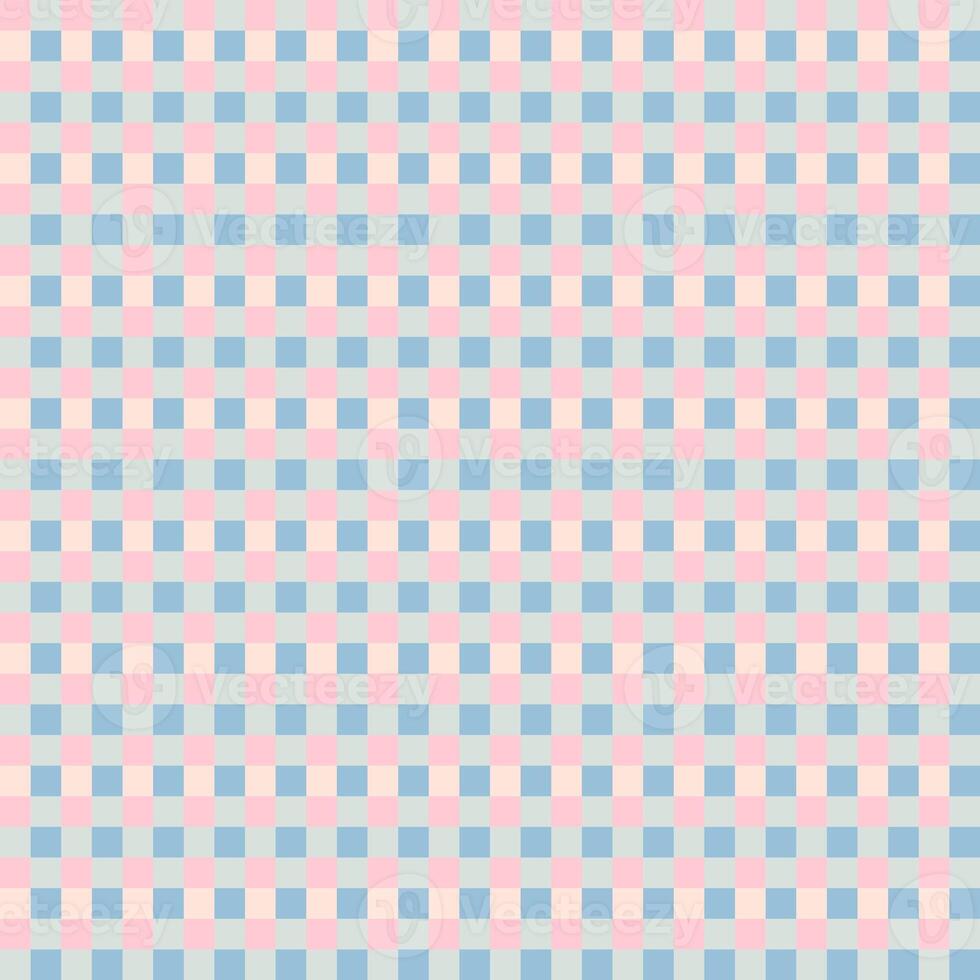Pink Gray Peach Blue Seamless Small Diagonal French Checkered Pattern. Little Colorful Fabric Check Pattern Background. Classic Checker Pattern Design Texture. photo