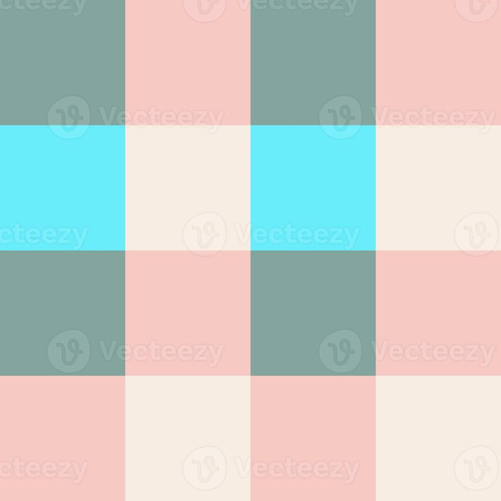 Pink Blue Gray Large Seamless French Checkered Pattern. Big Colorful Fabric Check Pattern Background. Classic Checker Pattern Design Texture. photo