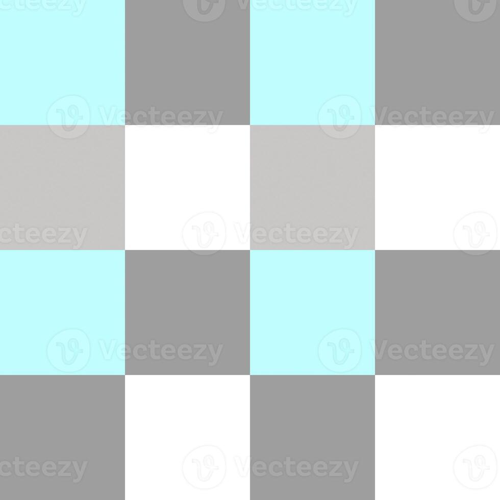Gray Sky Blue White Large Seamless French Checkered Pattern. Big Colorful Fabric Check Pattern Background. Classic Checker Pattern Design Texture. photo
