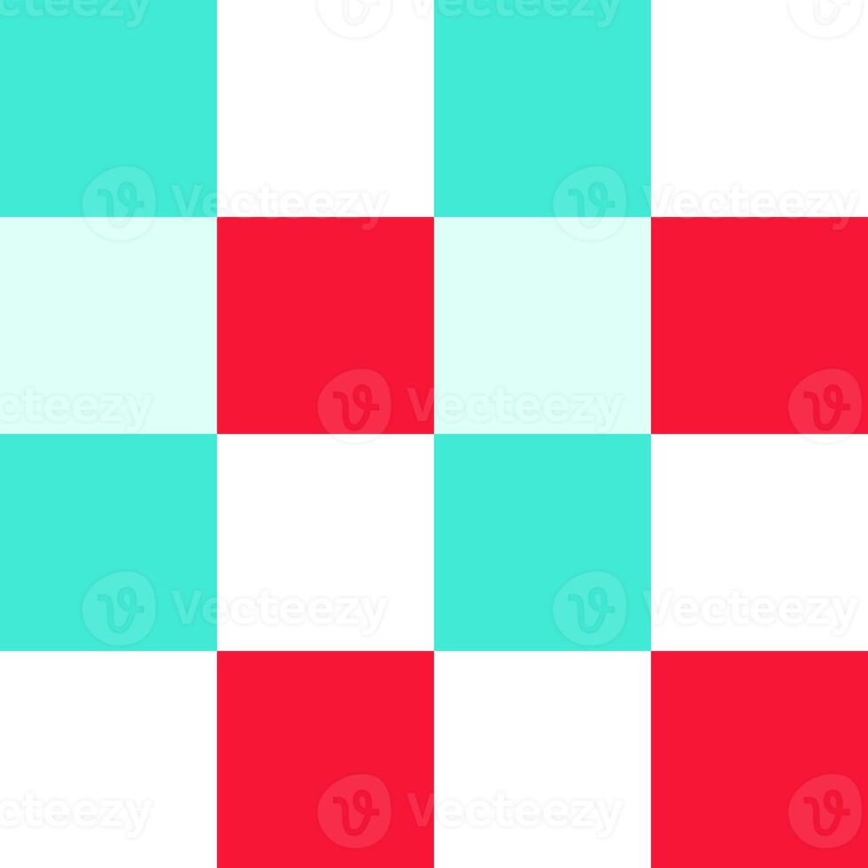 Red White Green Large Seamless French Checkered Pattern. Big Colorful Fabric Check Pattern Background. Classic Checker Pattern Design Texture. photo