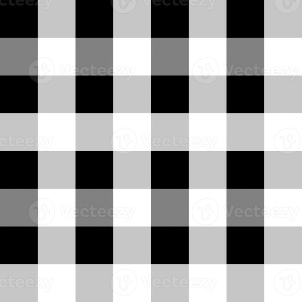 Black White Large Seamless French Checkered Pattern. Big Colorful Fabric Check Pattern Background. Classic Checker Pattern Design Texture. photo