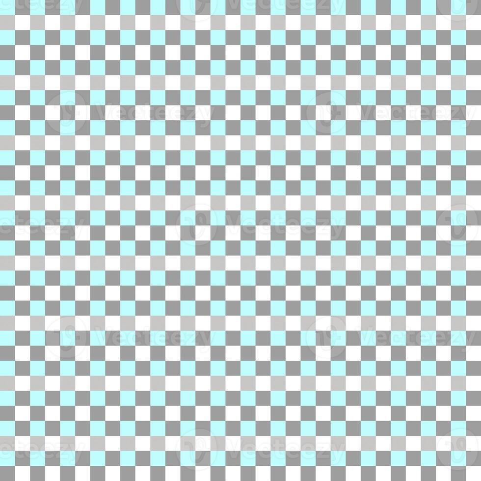 Gray Sky Blue White Seamless Small French Checkered Pattern. Little Colorful Fabric Check Pattern Background. Classic Checker Pattern Design Texture. photo