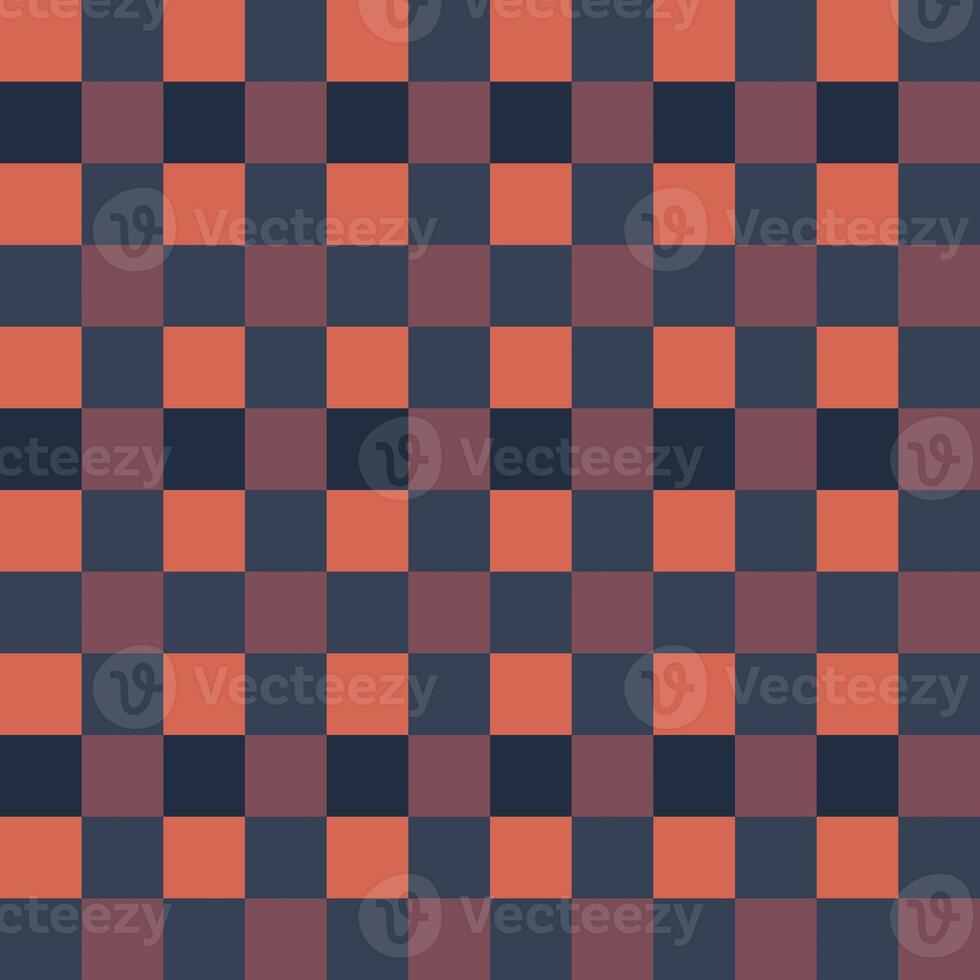 Orange Raven Black Seamless French Checkered Pattern. Colorful Fabric Check Pattern Background. Classic Checker Pattern Design Texture. photo