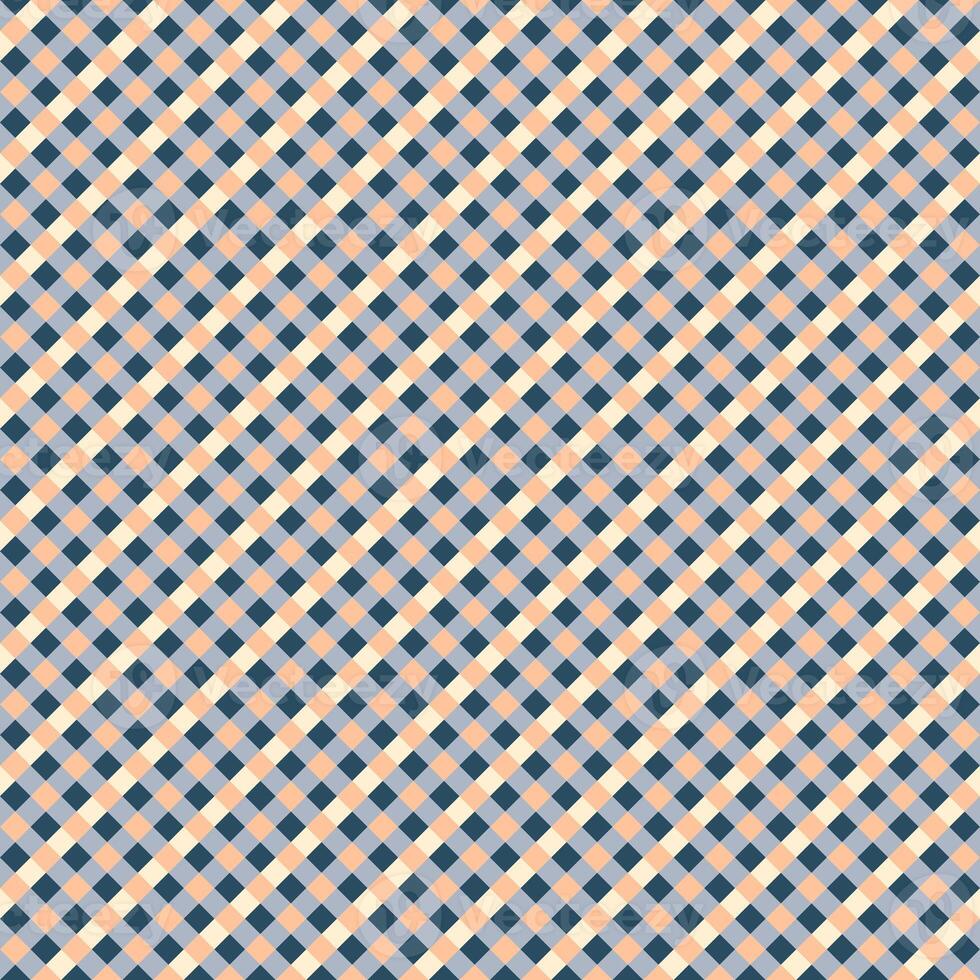 Peach Gray Raven Black Beige Seamless Small Diagonal French Checkered Pattern. Little Inclined Colorful Fabric Check Pattern Background. 45 degrees Classic Checker Pattern Design Texture. photo
