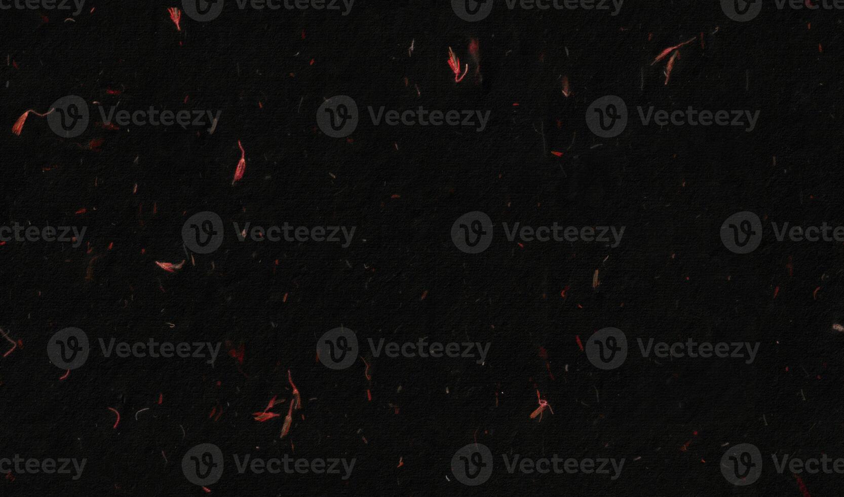 Antique Blank Hand Made Blank Sheet Fibers Red Flowers Black Paper Texture Background. Seamless Transition. photo