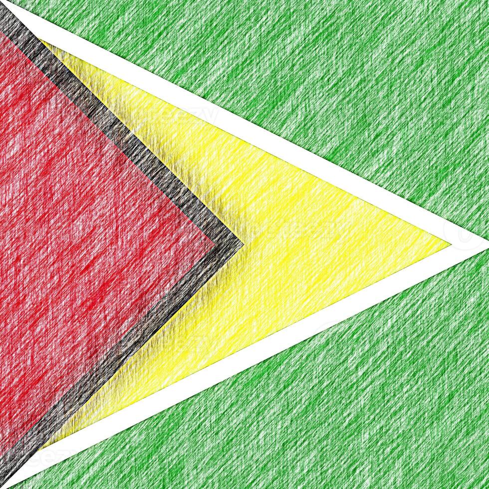 Guinea flag pencil painting picture. Guinean emblem shaded drawing canvas. photo