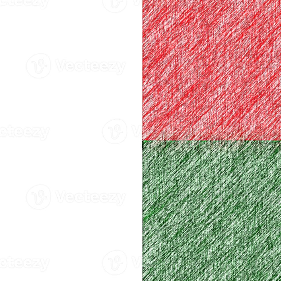 Madagascar flag pencil painting picture. Madagascar emblem shaded drawing canvas. photo