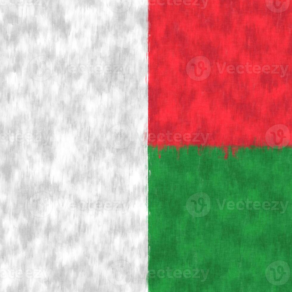 Madagascar oil painting. Madagascar emblem drawing canvas. A painted picture of a country's flag. photo
