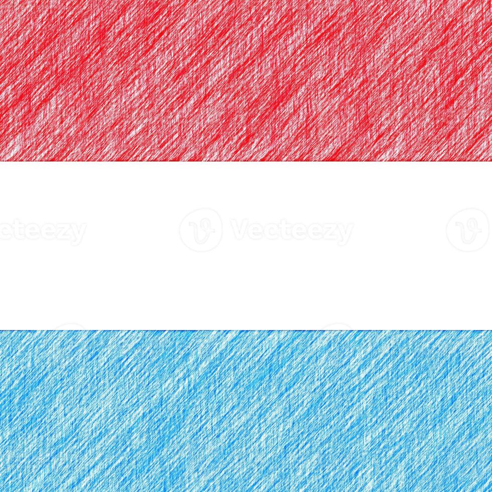 Luxembourg flag pencil painting picture. Luxembourgish emblem shaded drawing canvas. photo