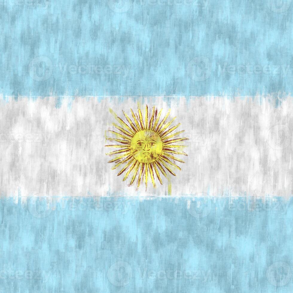 Argentina oil painting. Argentinean emblem drawing canvas. A painted picture of a country's flag. photo