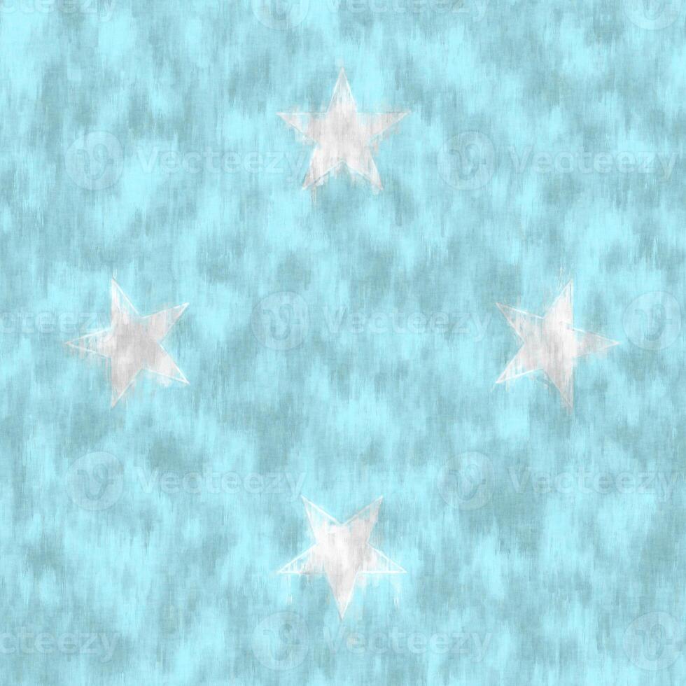 Federated States of Micronesia oil painting. Federated States of Micronesia emblem drawing canvas. A painted picture of a country's flag. photo