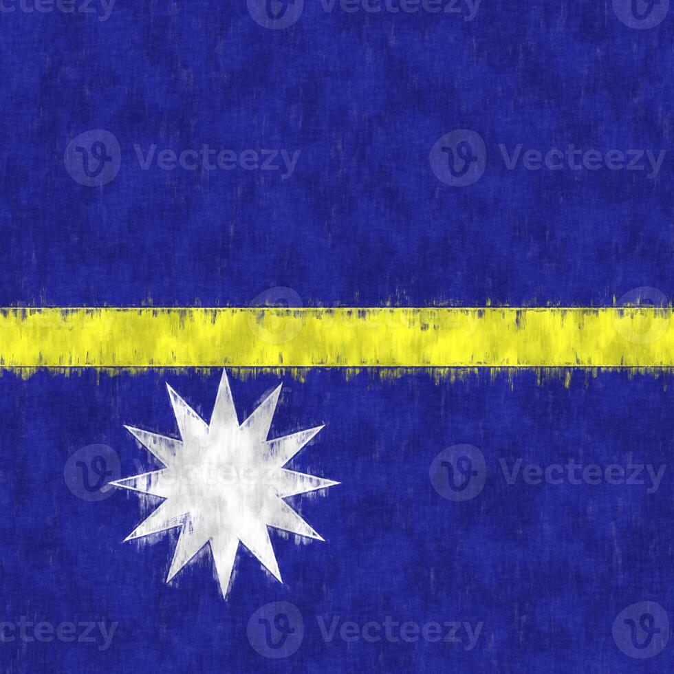Nauru oil painting. Naursky emblem drawing canvas. A painted picture of a country's flag. photo