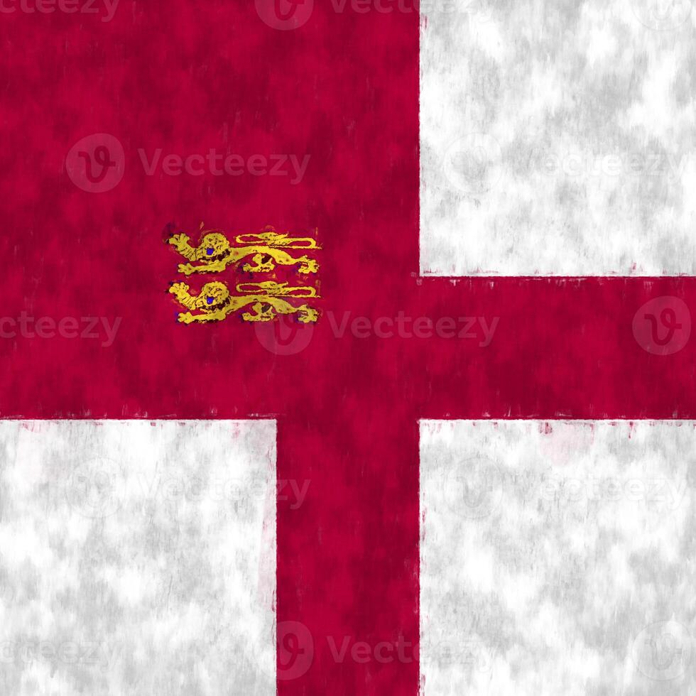 Sark oil painting. Sarki emblem drawing canvas. A painted picture of a country's flag. photo