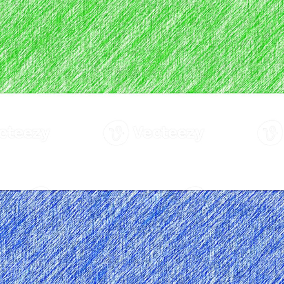 Sierra Leone flag pencil painting picture. Sierra Leone emblem shaded drawing canvas. photo