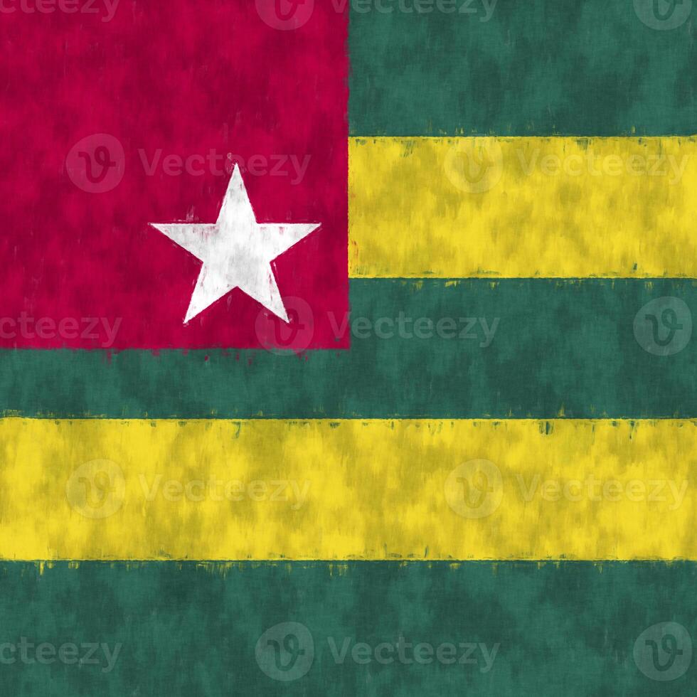 Togo oil painting. Togo emblem drawing canvas. A painted picture of a country's flag. photo
