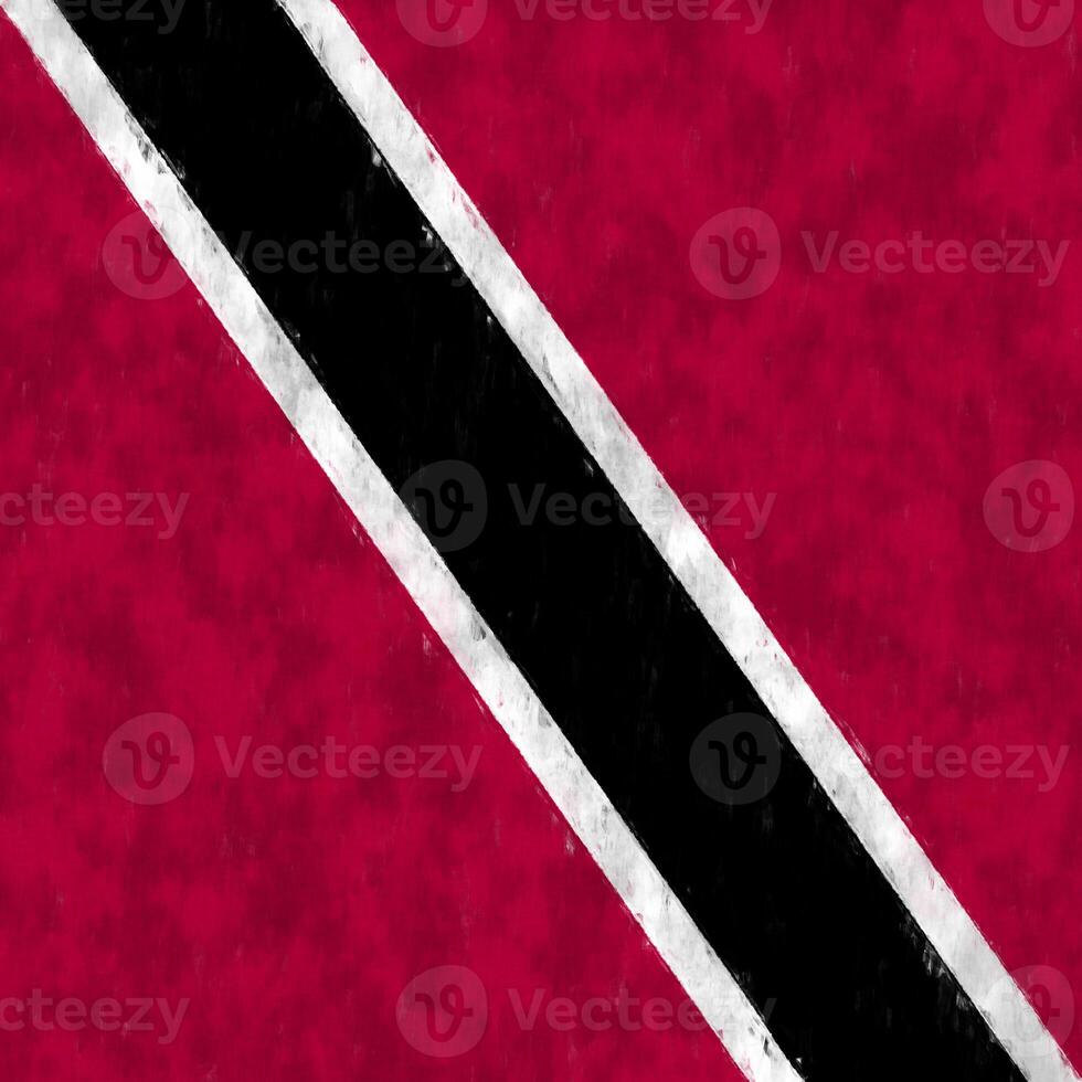 Trinidad and Tobago oil painting. Trinidad and Tobago emblem drawing canvas. A painted picture of a country's flag. photo