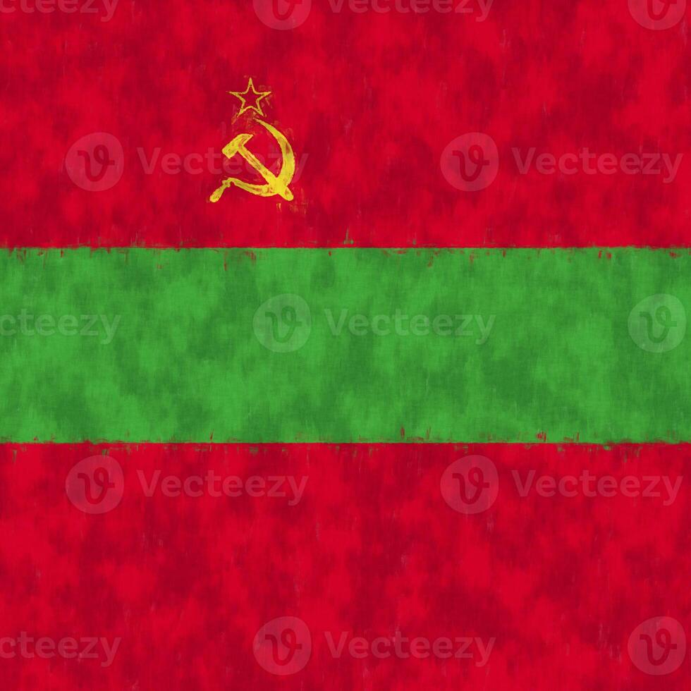 Transnistria oil painting. Transnistria emblem drawing canvas. A painted picture of a country's flag. photo