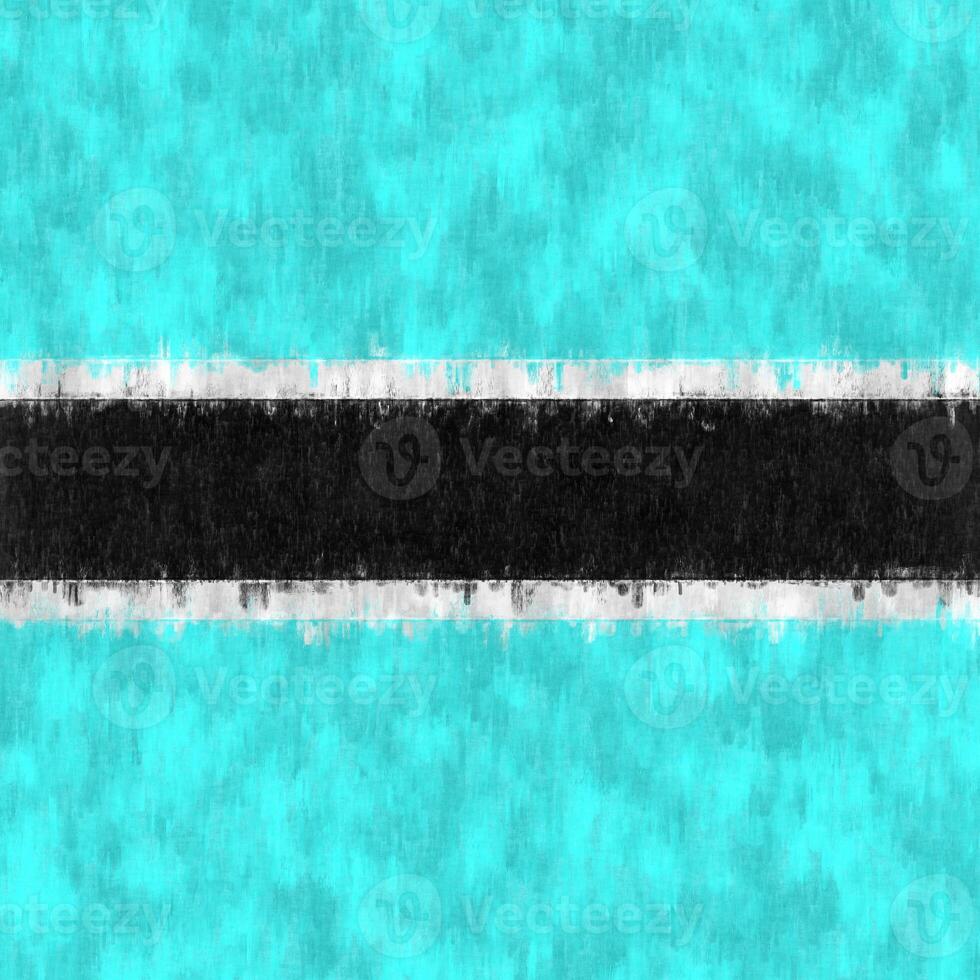 Botswana oil painting. Botswana emblem drawing canvas. A painted picture of a country's flag. photo
