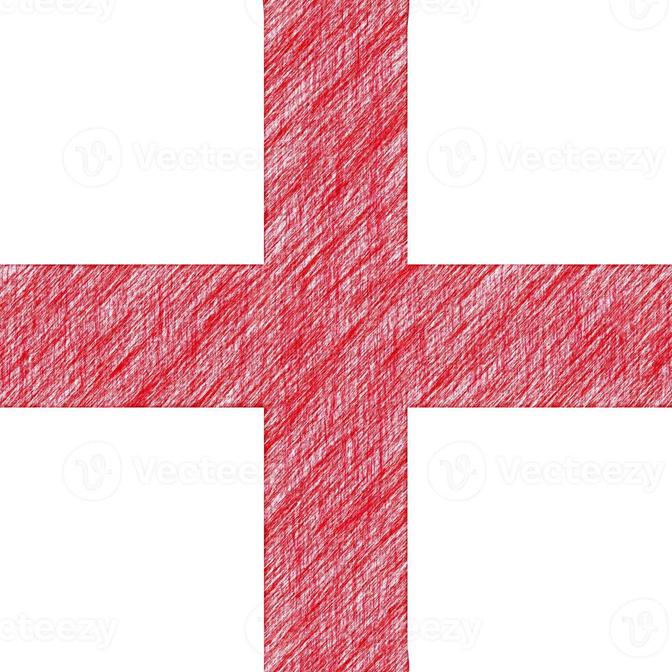 Englalnd flag pencil painting picture. English emblem shaded drawing canvas. photo