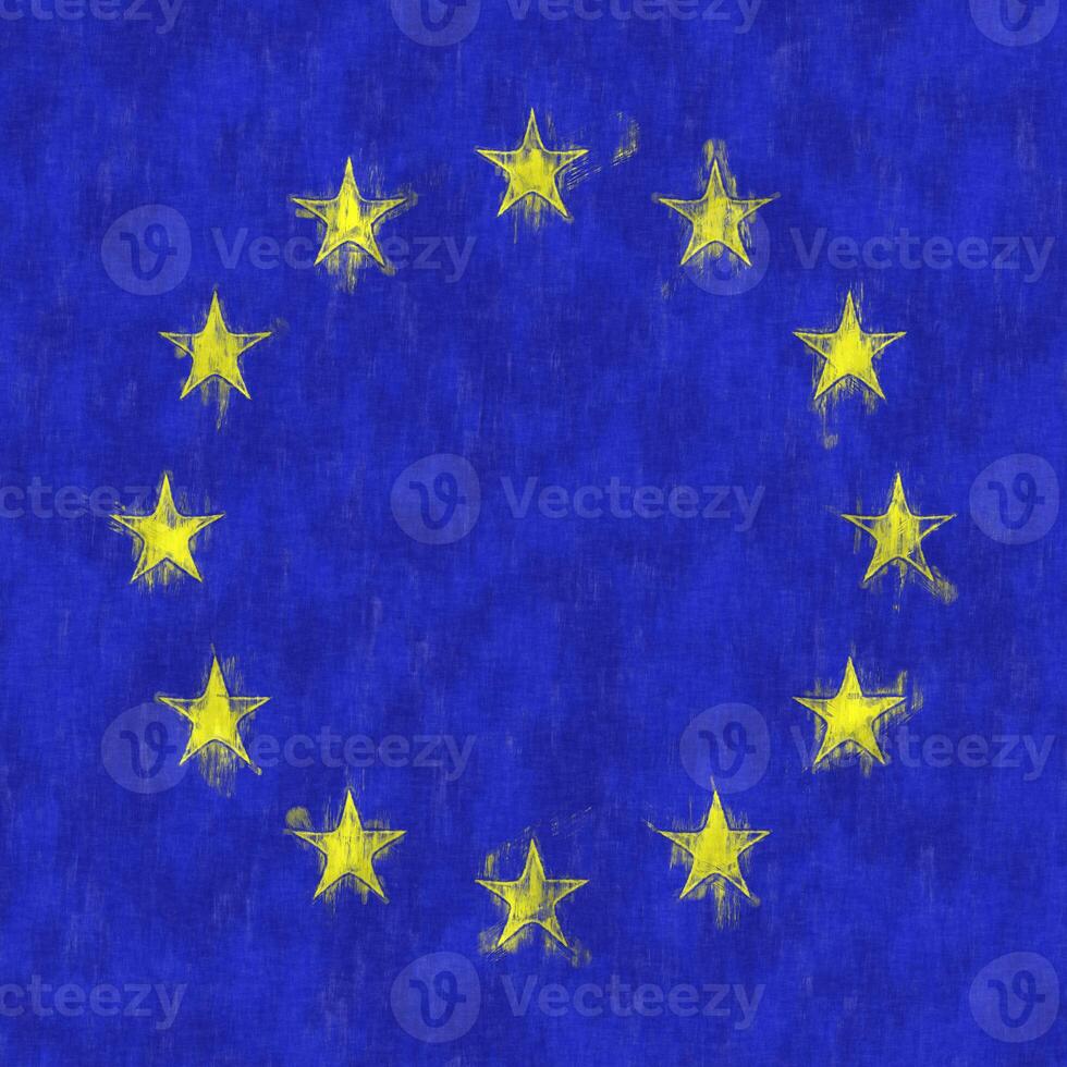 European oil painting. European emblem drawing canvas. A painted picture of a country's flag. photo