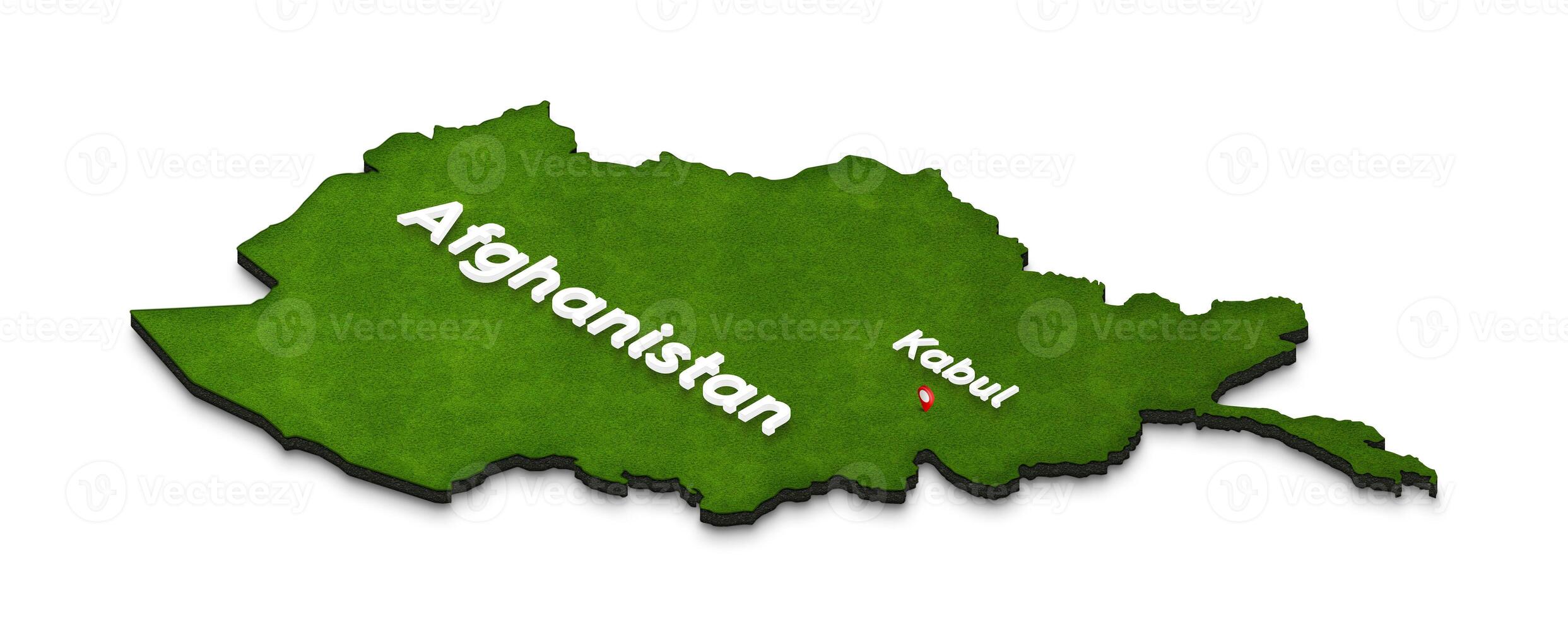 Map of Afghanistan. 3D isometric perspective illustration. photo