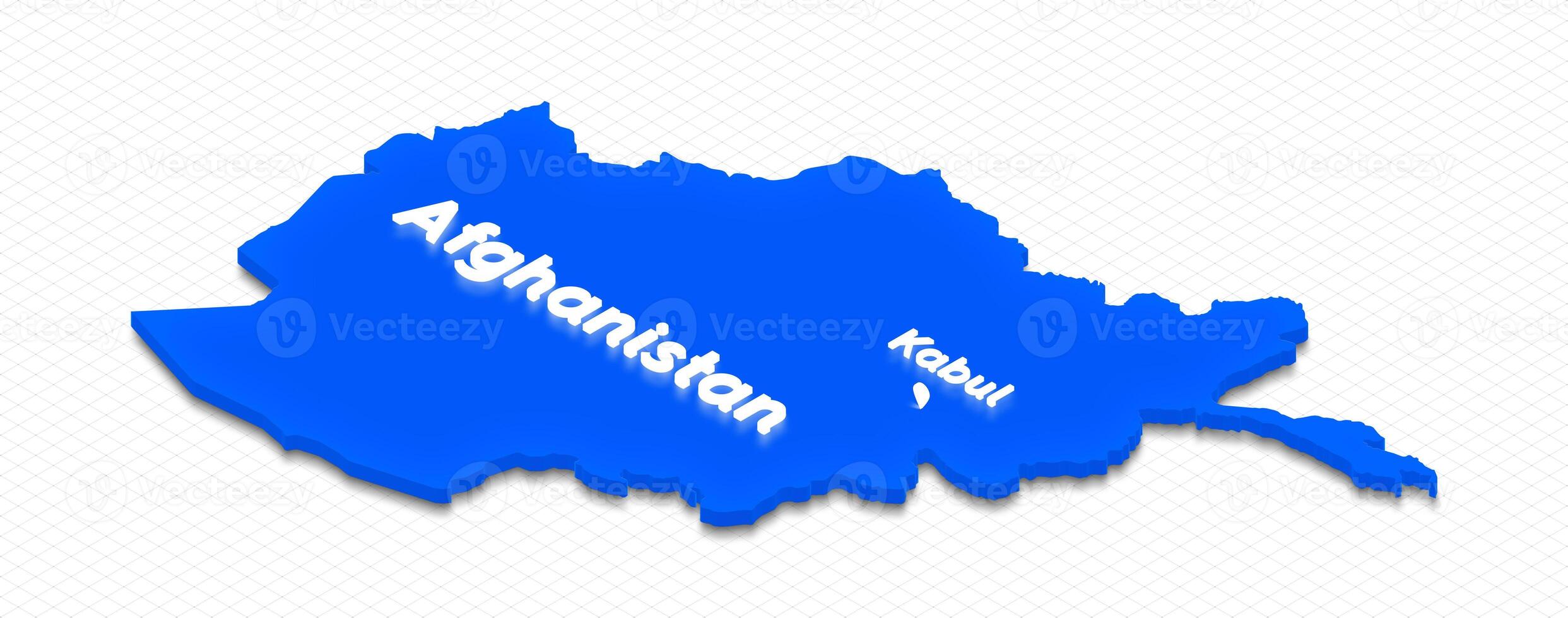 Map of Afghanistan. 3D isometric perspective illustration. photo