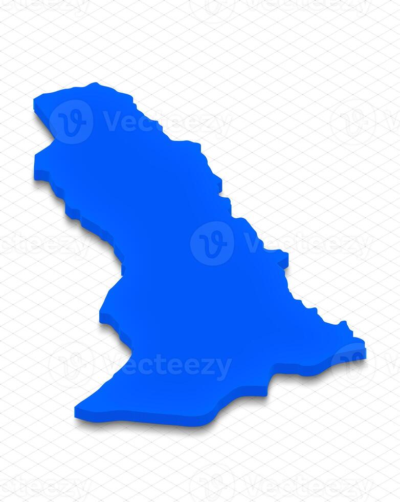 Map of Abkhazia. 3D isometric perspective illustration. photo