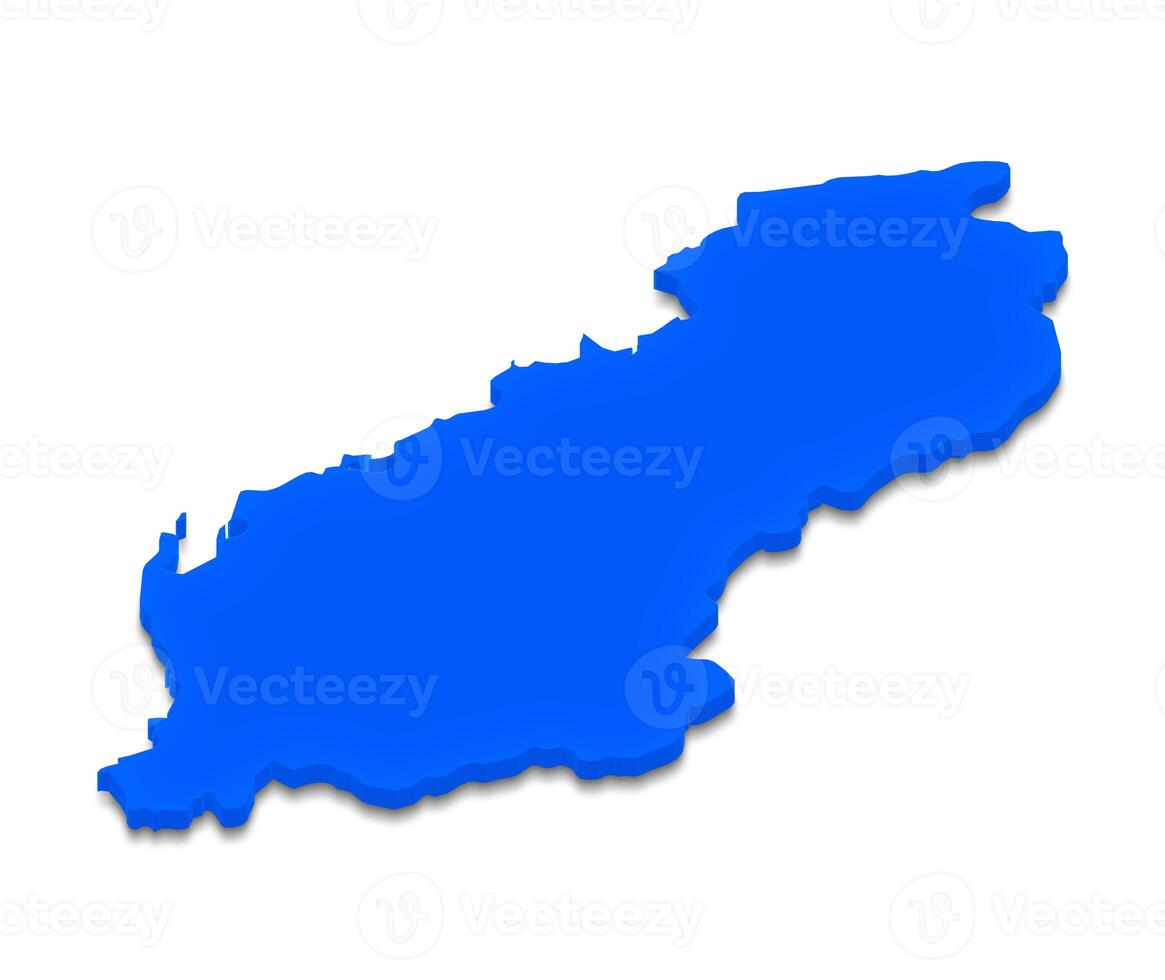 Map of Albania. 3D isometric perspective illustration. photo
