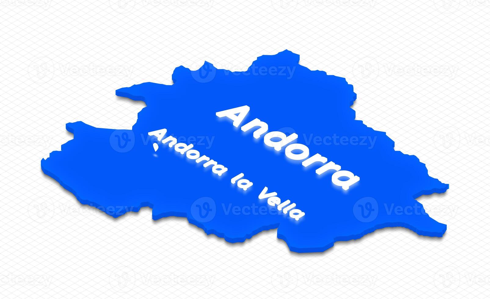 Map of Andorra. 3D isometric perspective illustration. photo