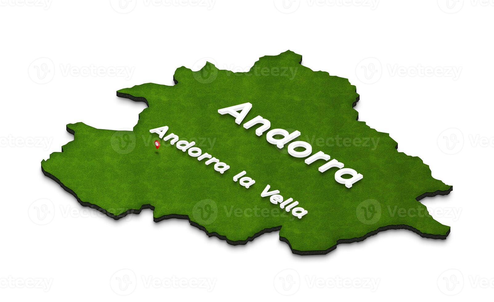 Map of Andorra. 3D isometric perspective illustration. photo
