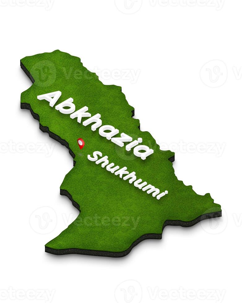 Map of Abkhazia. 3D isometric perspective illustration. photo